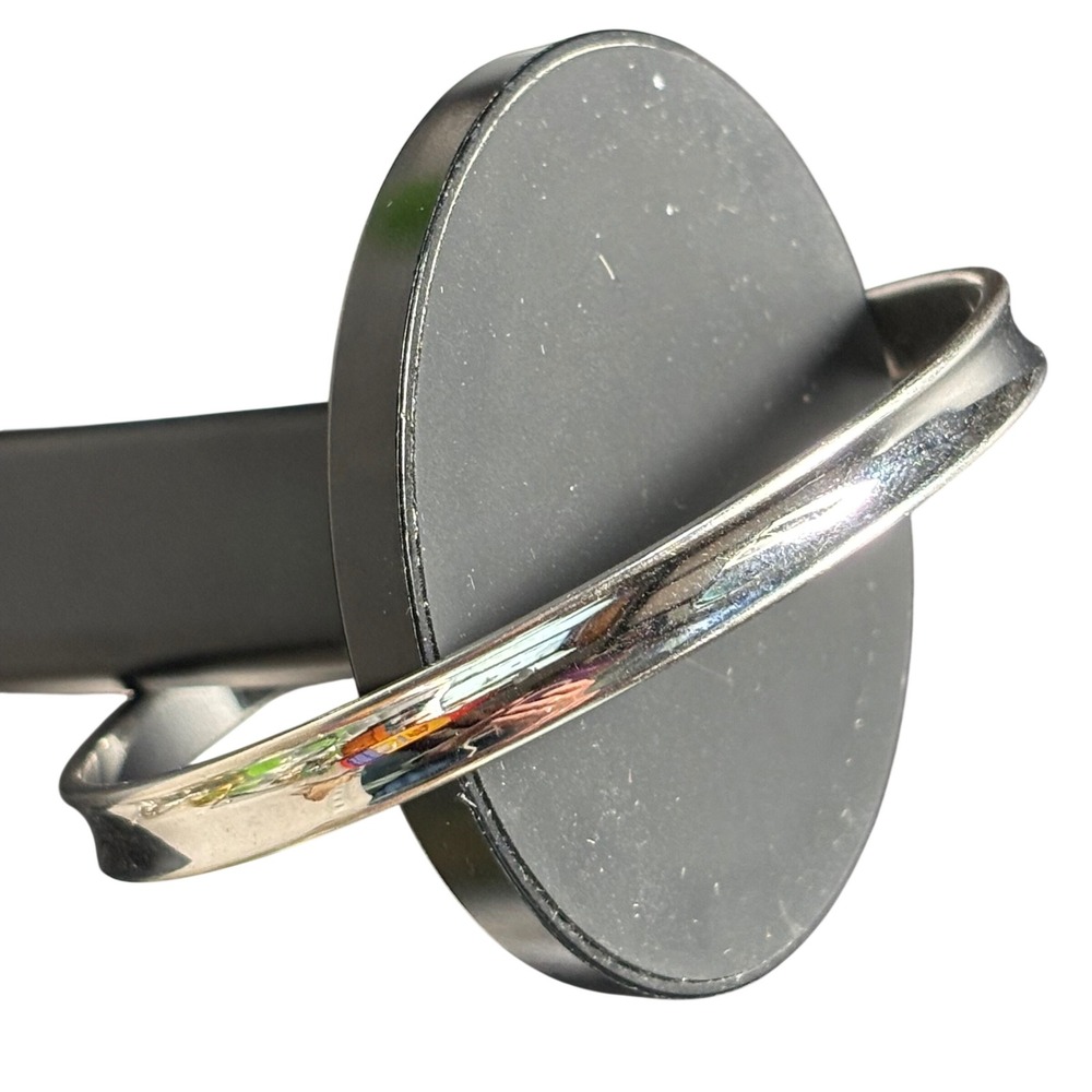 Bangle Bracelet Silver Tone Monet Vintage Polished Minimalist Stackable Slip On